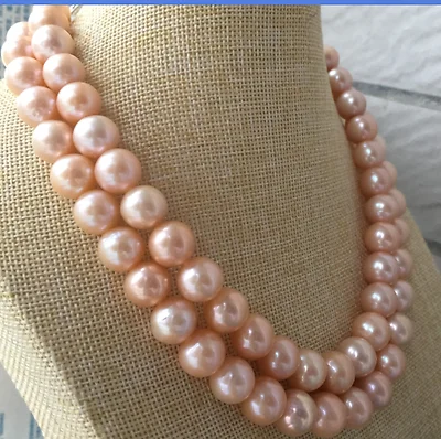 

single strands 12-13mm south sea gold pink pealr necklace 32inch >Selling jewerly free shipping