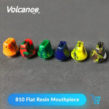 

Volcanee Resin Mouthpiece 810 Flat Drip Tip 12.5mm Diameter With Double Rings For V8 V12 Tank Atomizers Accessories