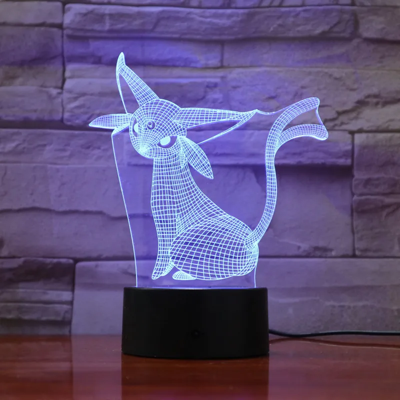 Pokemon Espeon 7 цветов светодиодный ночник для детей сенсорный светодиодный Usb стол Lampara Lampe детский спальный ночник