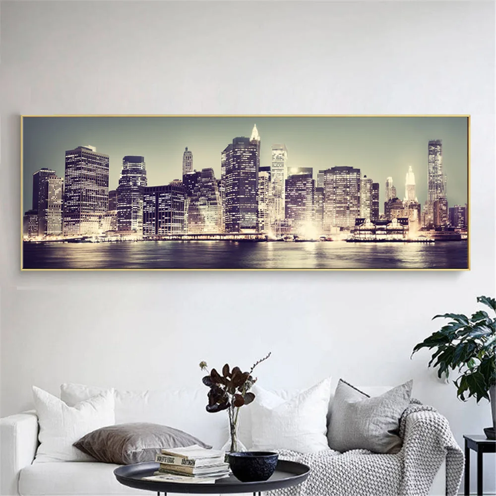 city night view canvas painting (2)