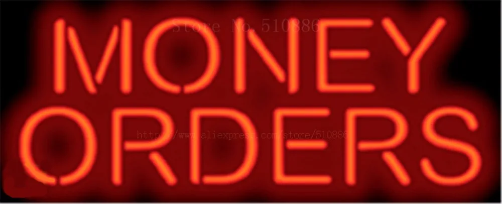 17*14&quot Money Orders NEON SIGN REAL GLASS BEER BAR PUB LIGHT SIGNS store display Restaurant Shop Business Advertising Lights | Лампы и