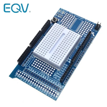 

EQV MEGA 2560 R3 Proto Prototype Shield V3.0 Expansion Development Board + Mini PCB Breadboard 170 Tie Points for arduino DIY