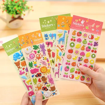 

1Sheet New Cute 3D Animals Fruit Bubble PVC Book Diary Stickers Scrapbooking Mobile Stationery Sticker E0353
