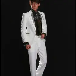 2019 Мужская мода Корейская версия Мужская брендовая одежда свадебные костюмы джентльмен жених платье костюм костюмы (костюмы + брюки)