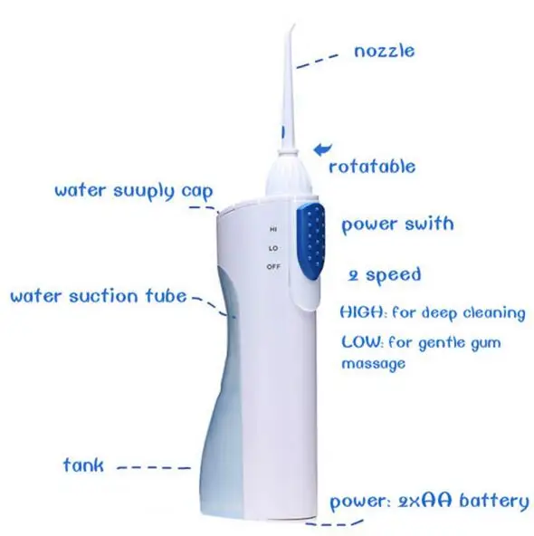 Портативная зубная нить воды Flosser ирригатор для гигиены ротовой полости струя воды Уход За чисткой зубов(не включает батарею