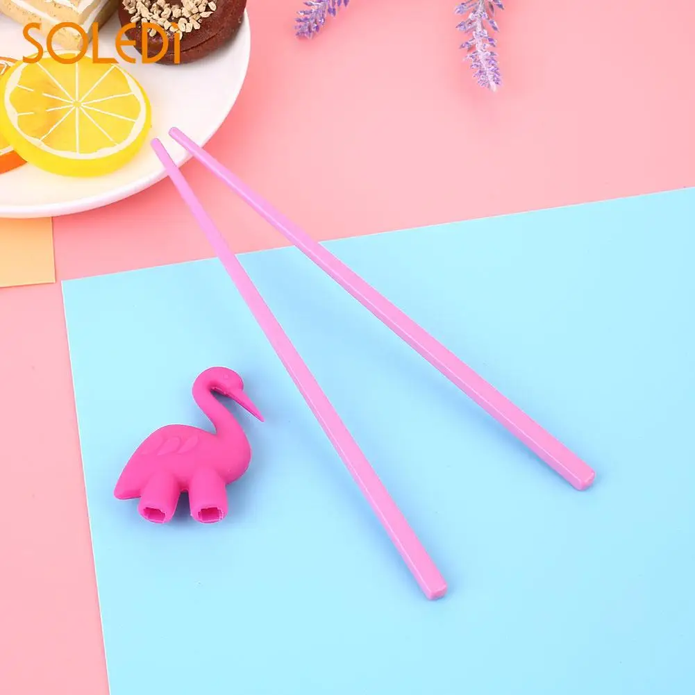 Детские палочки для еды с героями мультфильмов Фламинго стиль Начинающий инструмент для еды простое использование