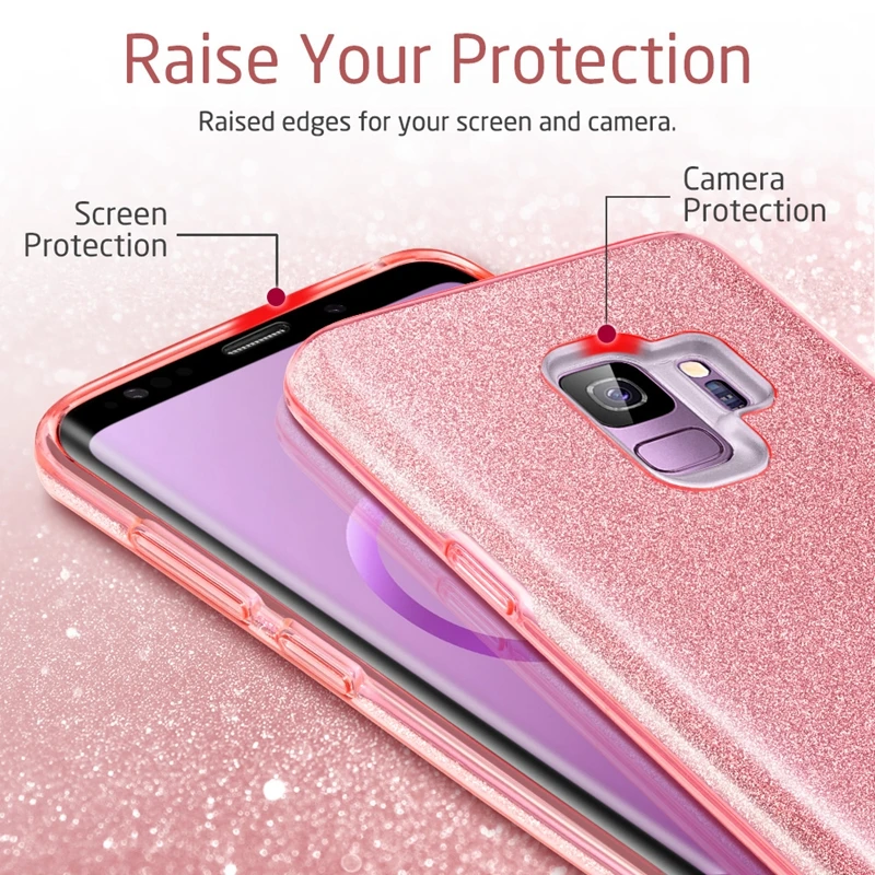 Шикарный милый чехол Блестящий блестящий для Samsung Galaxy S8 S9 A3 A5 A7 J3 J5 J7 2017 A6 A8 Plus 2018 S6 S7