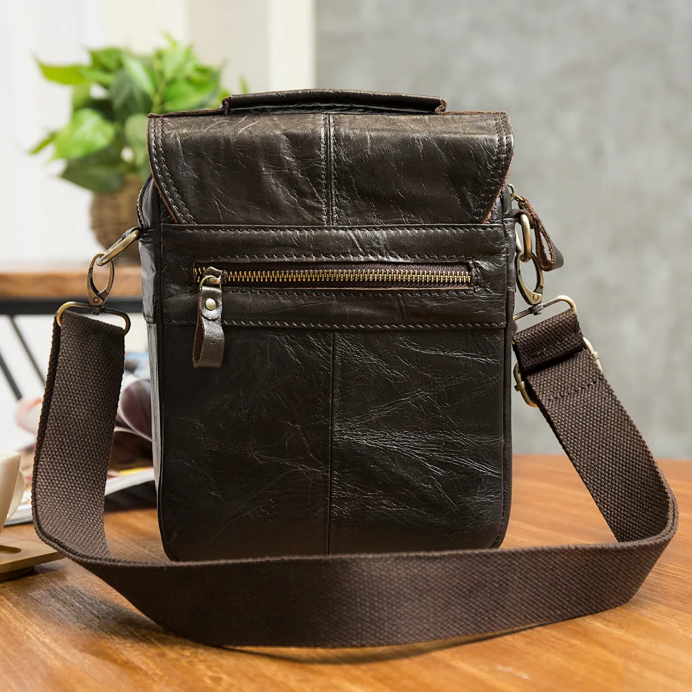 Koop Originele Lederen Mannelijke Mode Casual Tote Messenger Bag Ontwerp Satchel Crossbody Een Schoudertas Tablet Pouch Voor Mannen 144