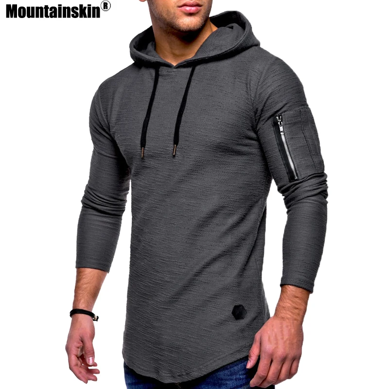 Mountainskin الرجال هوديس الربيع الخريف الرياضية طويلة الأكمام عارضة مقنعين قميص رجل العلامة التجارية الملابس الذكور البلوز SA627