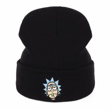 Rick bonnets Rick et Morty chapeaux élastique marque broderie chaud hiver unisexe tricoté chapeau Skullies nous Animation Ski Gorros casquette(China)