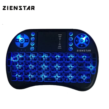 

Zienstar Wireless Russia Letter Air Fly Mouse Keyboard with 3 Colors Backlit for TV Box, Smart TV,Rechargable Lithium battery