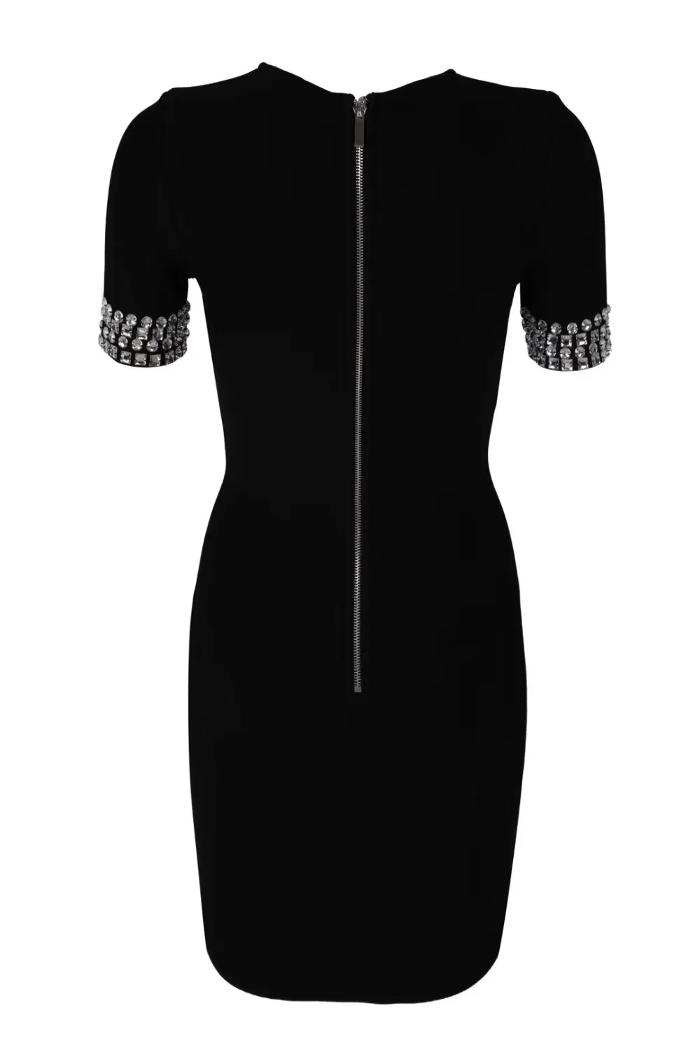 Высокое качество модное черное с коротким рукавом сексуальное Mantual Бисероплетение вискозное Бандажное платье вечернее облегающее платье