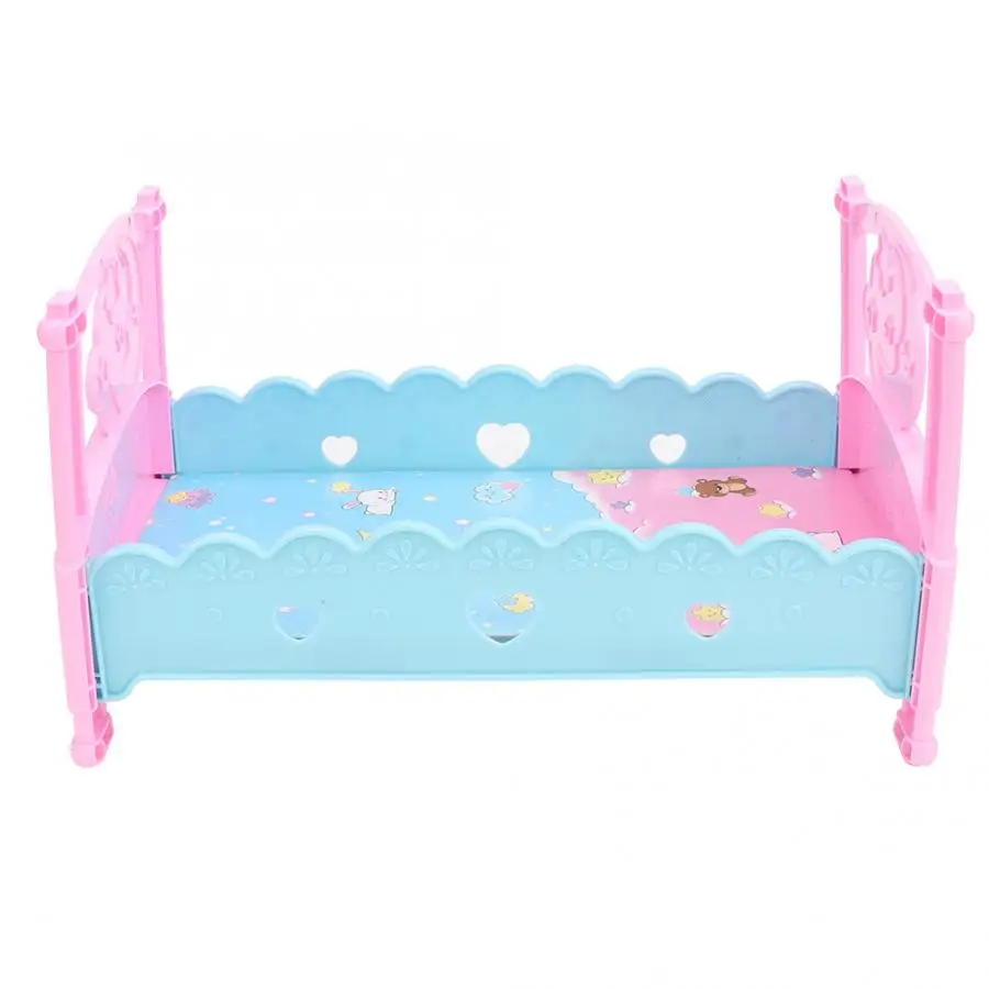 Кукольный домик, имитирующая кровать, мебель, мини, милая кукольная кровать, детская мебель, детский игровой домик, игрушки, аксессуары - Цвет: Синий
