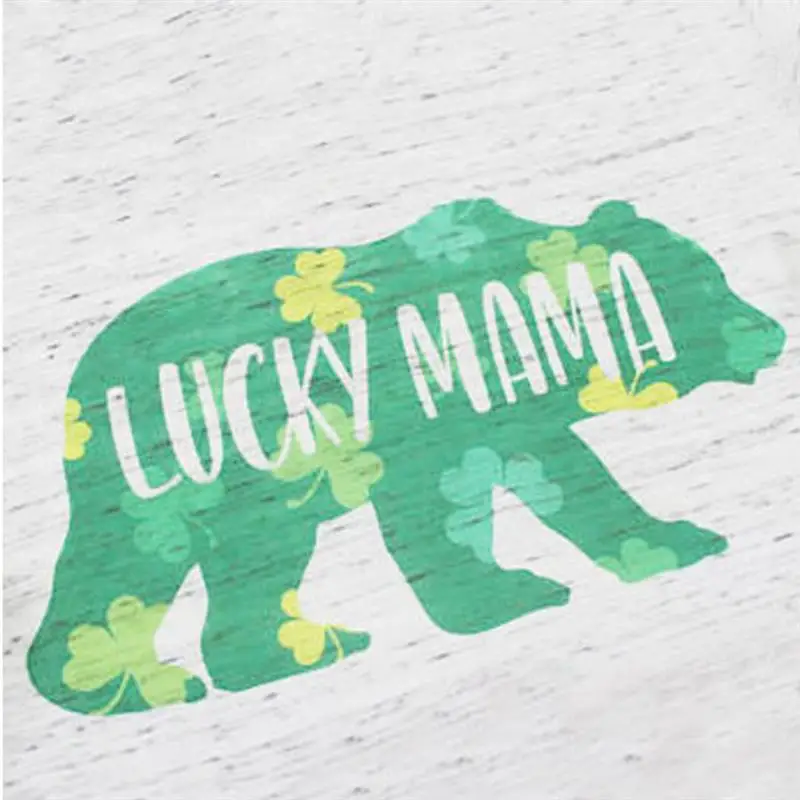 День Святого Патрика 2019 Новая Летняя мода короткий рукав v образный вырез Lucky MaMa