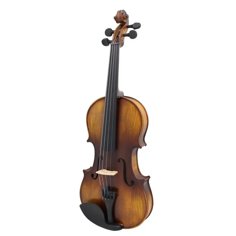 SLADE AV-508 4/4 Full Size Acoustic Violin Fiddle Kit Solid Wood Matte Finish ebony Face Board 4-String Instrument - Цвет: Wood color