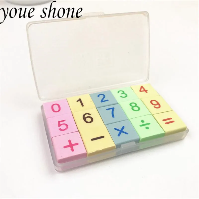 

15pcs=1sets Amusing Digital Rubber Eraser Children's Alpinia Oxyphylla And Knowledge To Learn Stationery For School Supplies