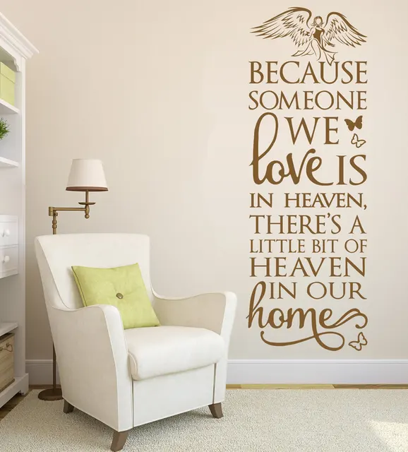 Dsu Because Heaven Angel Wall Stickers Home Decor Living Room Dsu Because Heaven Angel Wall Stickers Home Decor Living Room Bedroom Wedding Art Decoration In Memory Vinyl Decal