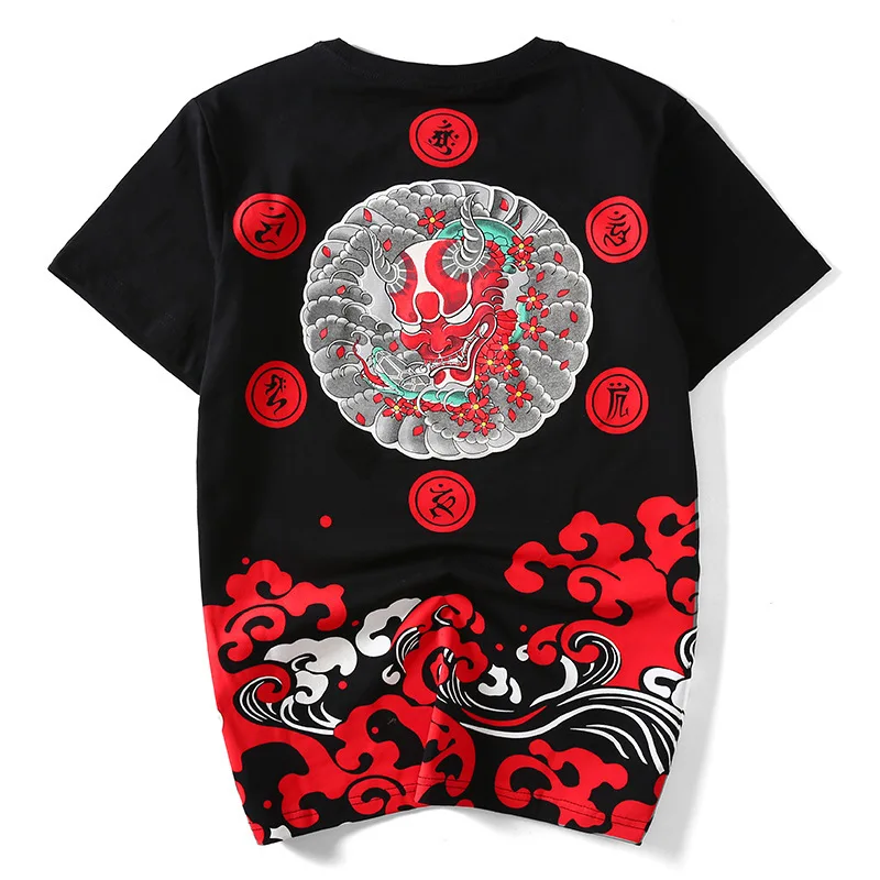

Hip Hop T Shirt 2019 New Arrival Casual O-neck Print Marvel Men Japanese Tide Wave Painting Cotton Loose Summer Short Sleeve
