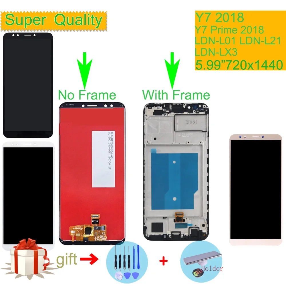 

ORIGINAL For Huawei Y7 2018 LCD LDN-L01 LDN-L21 LDN-LX3 LCD Display Touch Screen Assembly With Frame Y7 Prime 2018 LCD Digitizer