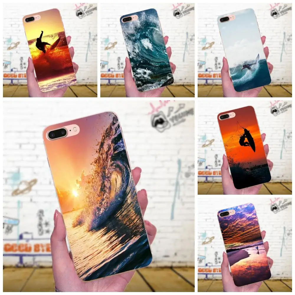Чехлы для телефонов Apple iPhone X XS Max XR 4 4S 5 5C 6 6S 7 8 Plus морская волна серфинга на