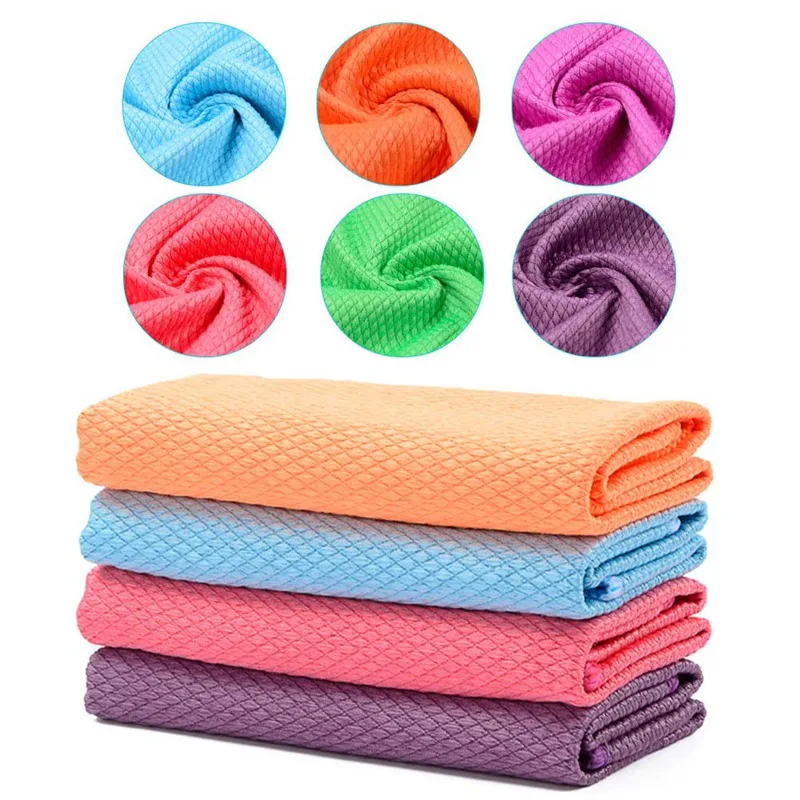 

3pcs/lot Household Glass Window Cleaning Cloth Kitchen Absorbent Dishcloth Cleaning Rags Kitchen Washing Towel
