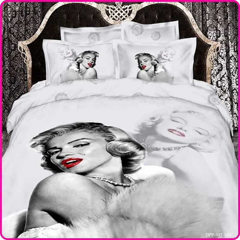 Lenzuola Matrimoniali Marilyn Monroe.Oil Painting 3d Marilyn Monroe 4pcs Bedding Set Bed Sheet Linen