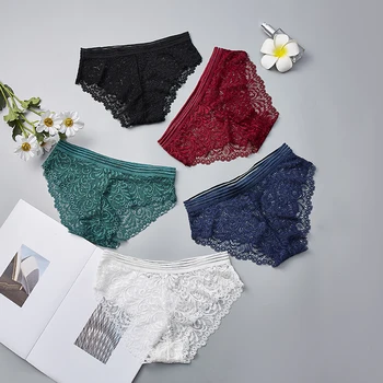 

Women Black White Blue Embroidery V1 Underwear Red Panty Panties Lace Size Plus Sexy Transparent Lingerie Seamless