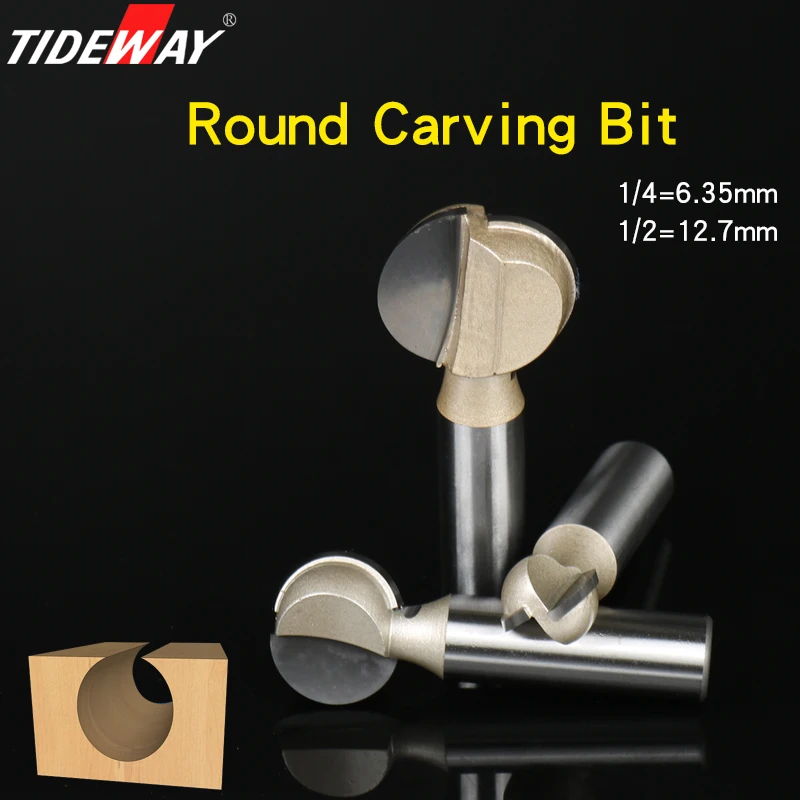 

TIDEWAY 12mm Shank Round Carving Bit router bit woodworking router bits carbide bit Woodworking cutter Tenon Cutter for Woodwork