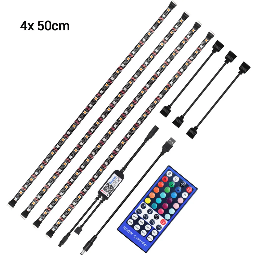 DC 5V USB Led Strip 40 Key RGBW RGBWW Bluetooth Led Strip Smart APP Control Flexible Diode Tape For TV PC Screen Backlight Decor - Испускаемый цвет: 4 x 50 cm