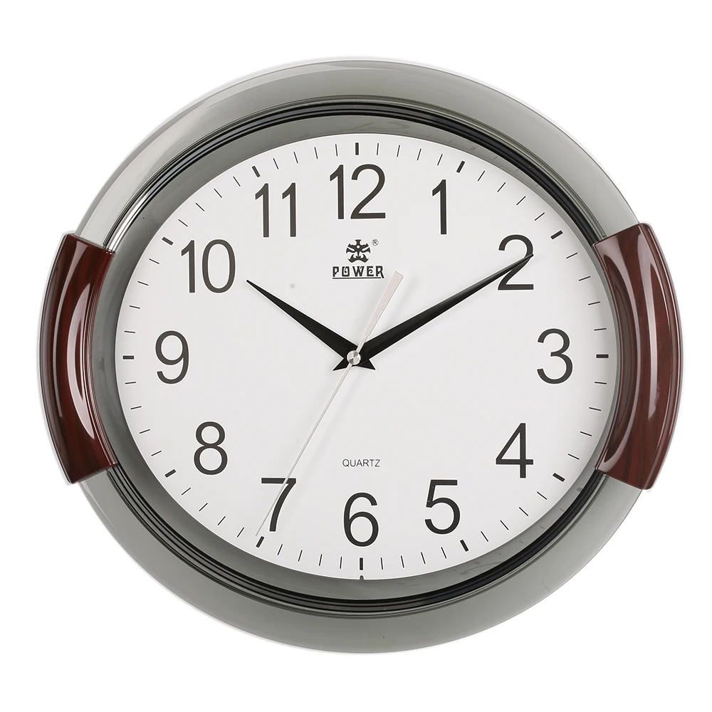 

POWER Brand 14inch fashion creative living room clock bedroom quartz clock modern simple oval silent clock White Black