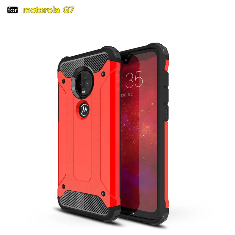 

For MOTO G7 King Kong Iron Folding Mobile Phone Case for MOTO P30 Note 2 In1 All Inclusive TPU Super Armor Protective Case