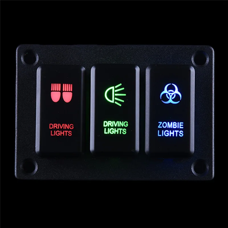 1 шт. автомобиль 3 кнопки вождения светильник Панель переключатель для Toyota зомби светильник кулисный переключатель на выключатель DC 12 В