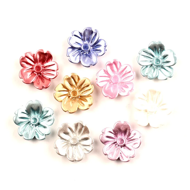 50Pcs 16mm Mixed Flower Resin Decoration Crafts Flatback Cabochon