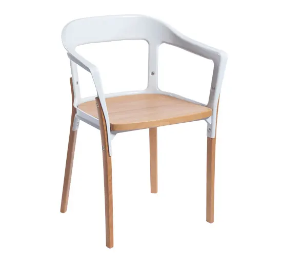 Criativo Moderno e minimalista de Aço + Cadeira De Madeira Clássico Padrão de Aço Home Móveis de metal moderno cadeira de jantar de jantar