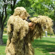 ROCOTACTICAL Advanced 3D Камуфляжный костюм легкий военный снайперский Ghillie костюм страйкбол Пейнтбол Wargame камуфляж костюм Лесной