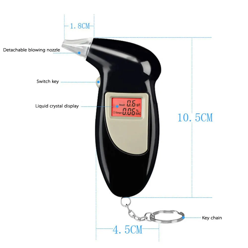 الرقمية LCD الخلفية عرض الكحول تهب المفاتيح sobriety جهاز اختبار شرب الكحوليات سكران القيادة اختبار المحمولة الكحول كاشف الرقمية LCD الخلفية عرض الكحول تهب المفاتيح sobriety جهاز اختبار شرب الكحوليات سكران القيادة اختبار المحمولة الكحول كاشف