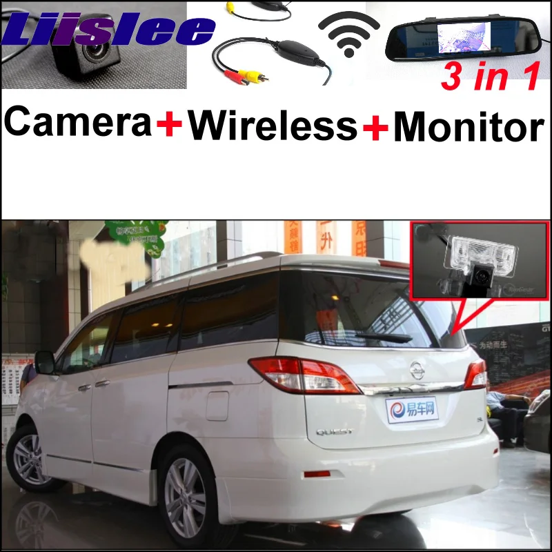 

3 in1 Special Rear View Camera + Wireless Receiver + Mirror Monitor Backup Parking System For Nissan Quest RE52 2011~2015