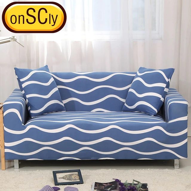 Blue Stripes Protector Sofa Cover Sofa Slipcover Furniture Couch Cover