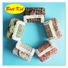 DHL! BestKid стильный Зимний стильный кошелек с кружевом и бусинами для маленьких девочек, детские шерстяные сумки на плечо, сумки для детей SMT061D