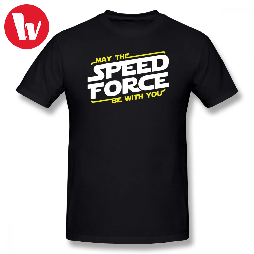 Звездные лаборатории футболка May The speed Force Be With You футболка мужская с буквенным принтом Повседневная футболка Мужская хлопковая футболка