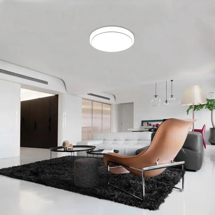 Светодиодный потолочный светильник, акриловый, белый, Круглый, для спальни, балкона, лампы для современной кухни, прихожей, PAK55