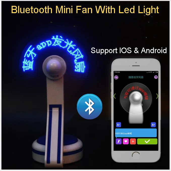 Bluetooth LED Light USB Power Mini Flexible Fans Night Lamp Smart