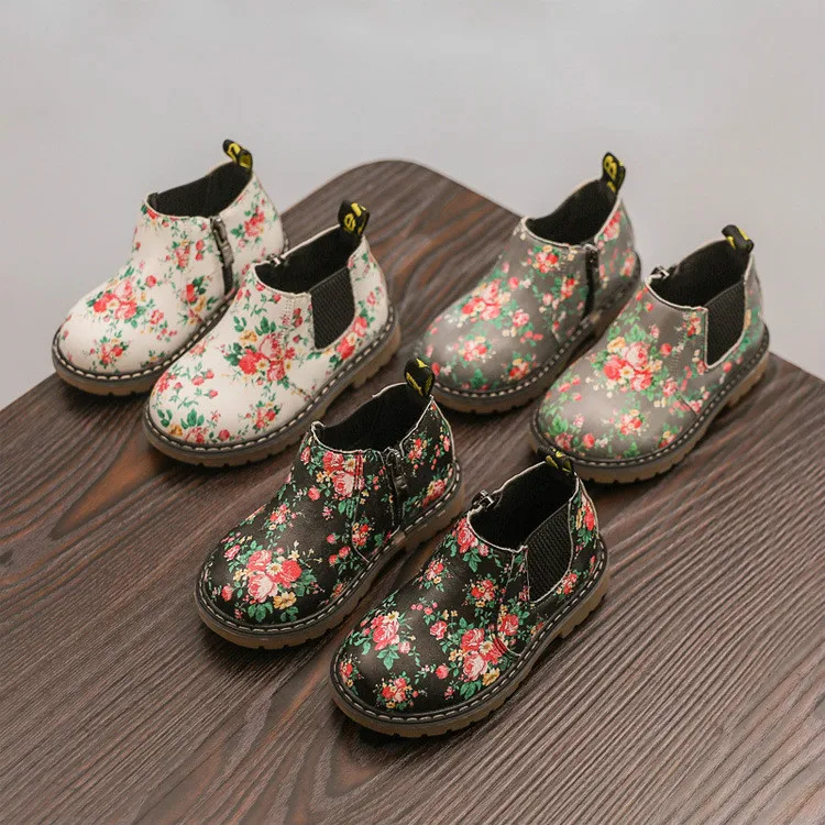Children's Winter Floral Martin Boots 2018 Toddler Girls Floral Boots