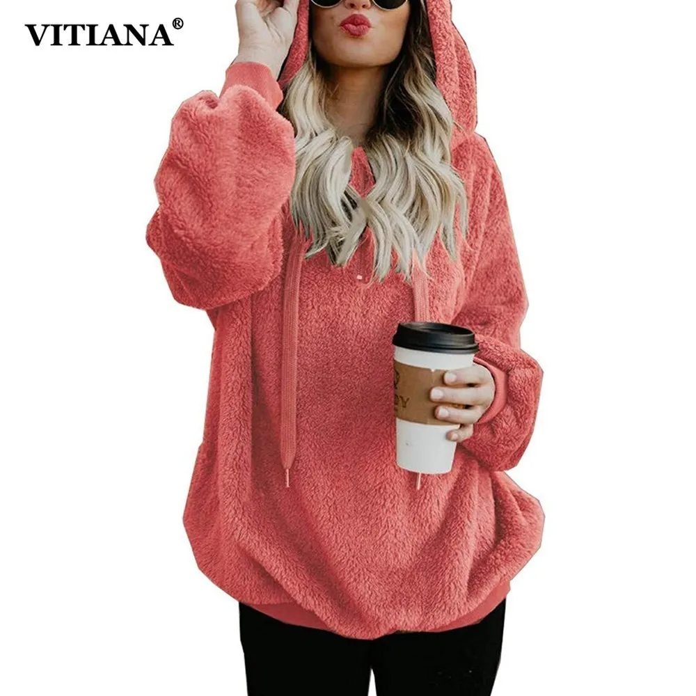 VITIANA, женское повседневное пальто с искусственным мехом, большие размеры 5XL, Осень-зима, элегантная свободная теплая мягкая верхняя одежда, верхняя одежда на молнии, куртка