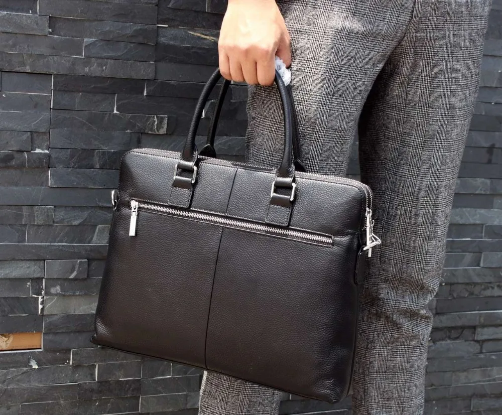 Classic Men Purse Leather Briefcases Designer Handbag Shoulder Bag Free