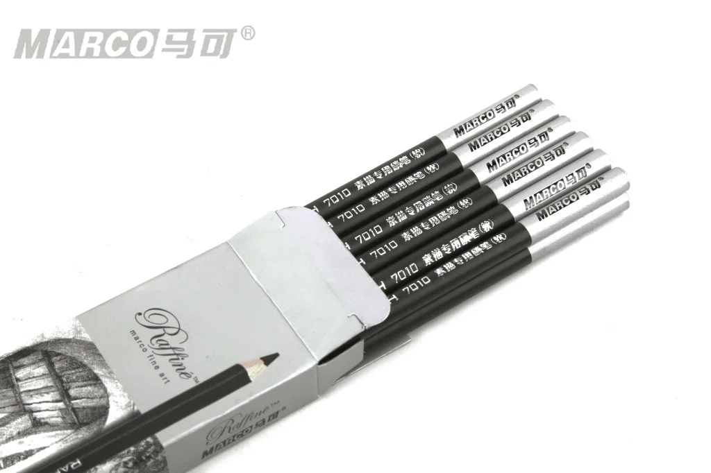 12 pcs/lot MARCO major painting pencil sketch charcoal pencil school safe non-toxic professional art supplies lapices portaminas