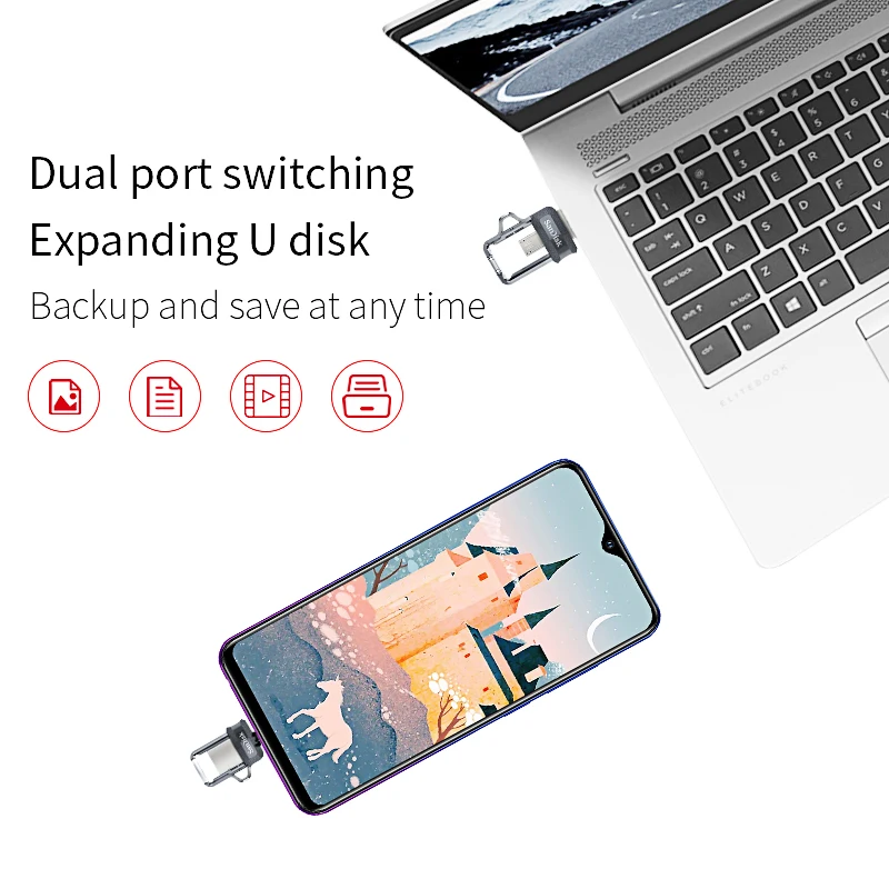 SanDisk otg usb флеш накопитель 3 0 64 Гб Флешка 32 16 memoria флешка высокоскоростная 128 ГБ для
