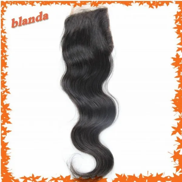 Blanda hair Stocok!Free shipping! virgin lace closure peruvian body wave closure4*4'' |