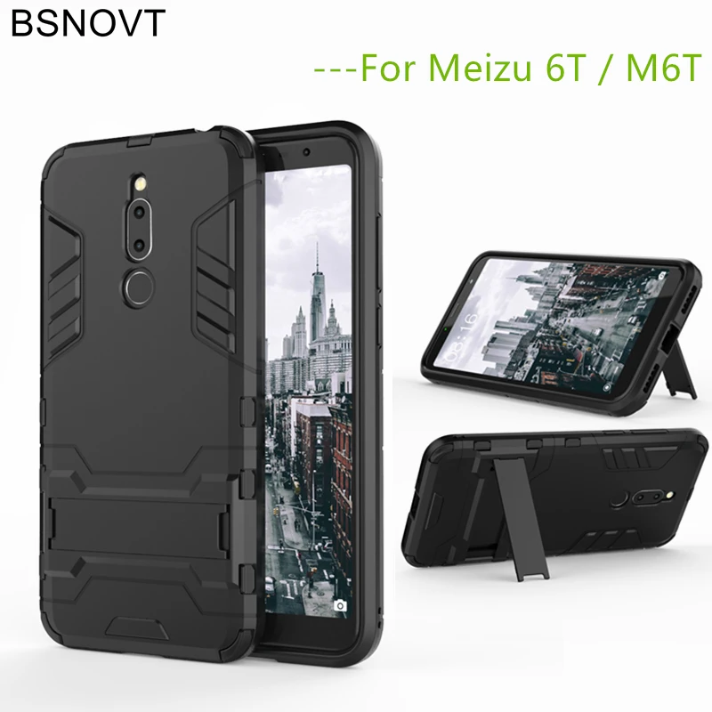 BSNOVT Meizu M6T чехол мягкий силиконовый + пластиковый с подставкой для M811Q держатель