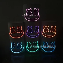 Светящиеся диджей Marshmello Косплэй Маска анфас Опора маски-шлемы Для женщин человек маска вечерние бар электронных слог Косплэй аксессуары